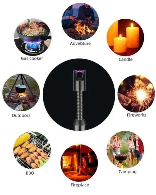 Arc Lighter 360 | Rechargeable, Windproof & Flameless Electric Lighter with 360° Flexible Neck – USB Charging, Eco-Friendly & Safe for Candles, BBQ, Fireplaces